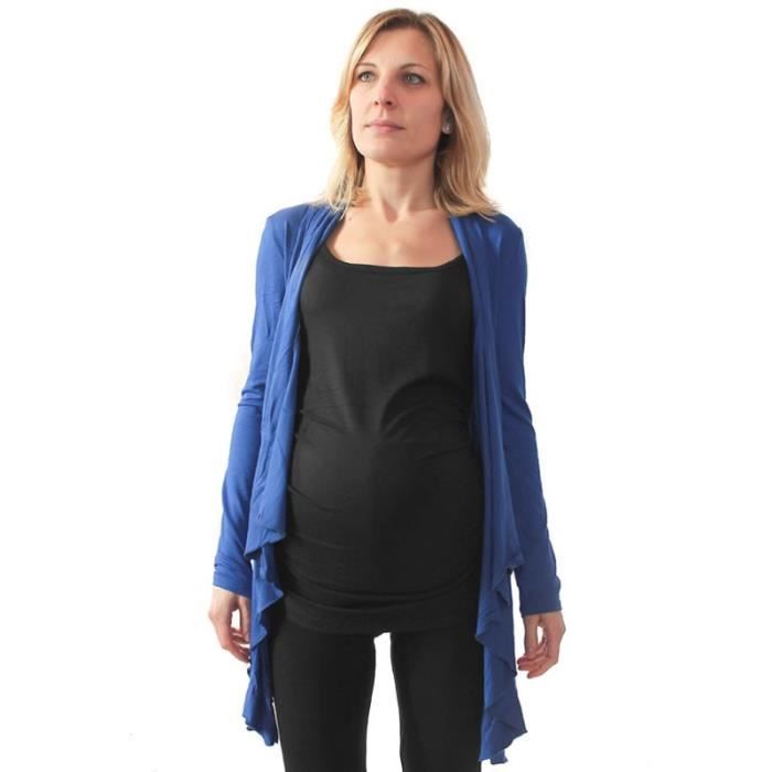 gilet de grossesse et maternit&eacute; bleu Ce cardigan de grossesse