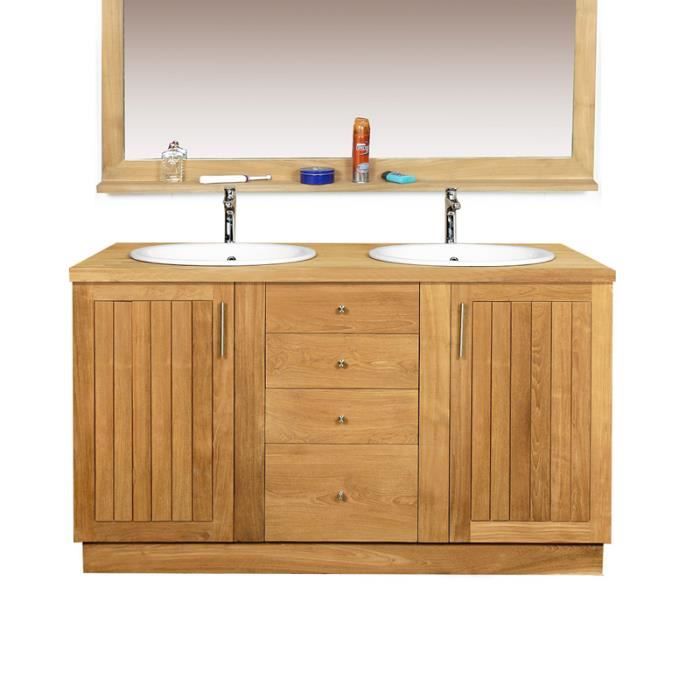 Meuble salle de bain en teck 150 cm, Badalona + 2 vasques Achat