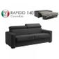  Canapé RAPIDO SIDNEY Cuir gris, matelas 14cm. COU