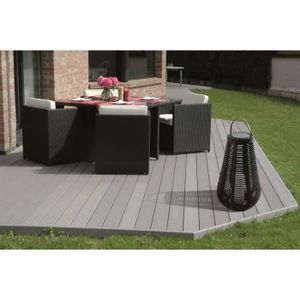 MUNDUS Lanterne tressée en plastique ?38 x H60 cm - Noir