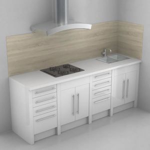 POLYREY Crédence Stratifié Ch?ne Clair 235x64x0,96 cm