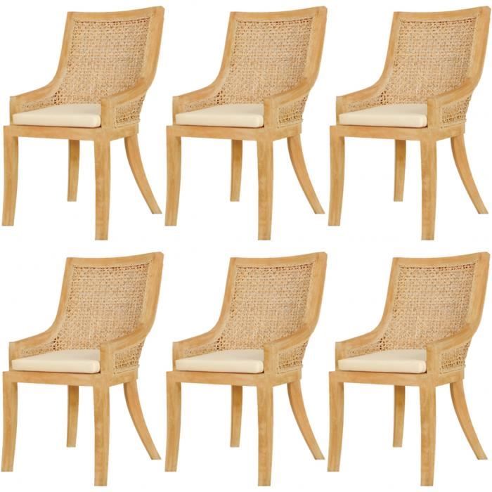 vidaXL Chaises de salle à manger 6 pcs Rotin  Achat / Vente chaise