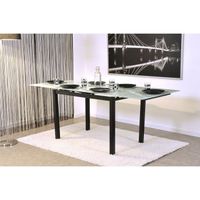 TABLE A MANGER AVEC OU SANS CHAISE - RALLONGE BORA Table extensible 120/200cm blanche et noire