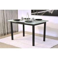 TABLE A MANGER AVEC OU SANS CHAISE - RALLONGE BORA Table extensible 120/200cm blanche et noire