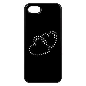 SWAROVSKI Coque Iphone 4 / 4S Motif Coeurs - Noir