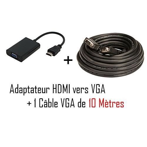 CABLING® Câble HDMI mâle vers VGA femelle vidéo adaptateur