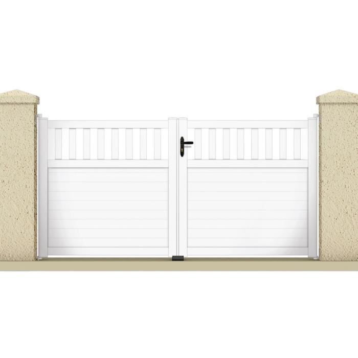 Portail à battant  3,55 m PVC Coloris blanc Achat / Vente portail
