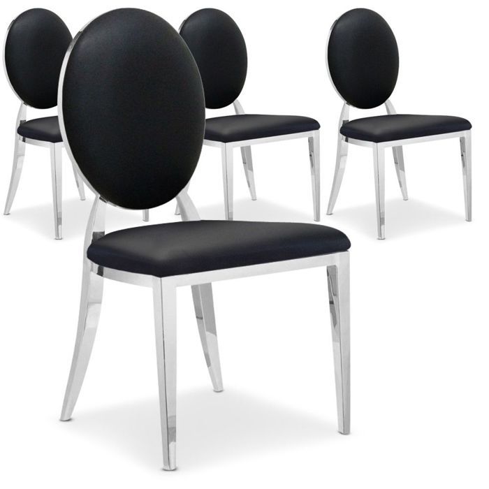 Lot de 4 chaises Sofia Noir  Achat / Vente chaise Noir  Cdiscount