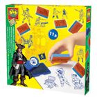 JEU DE PEINTURE-DESSIN-COLORIAGE Set Pochoirs+Cachet Pirate