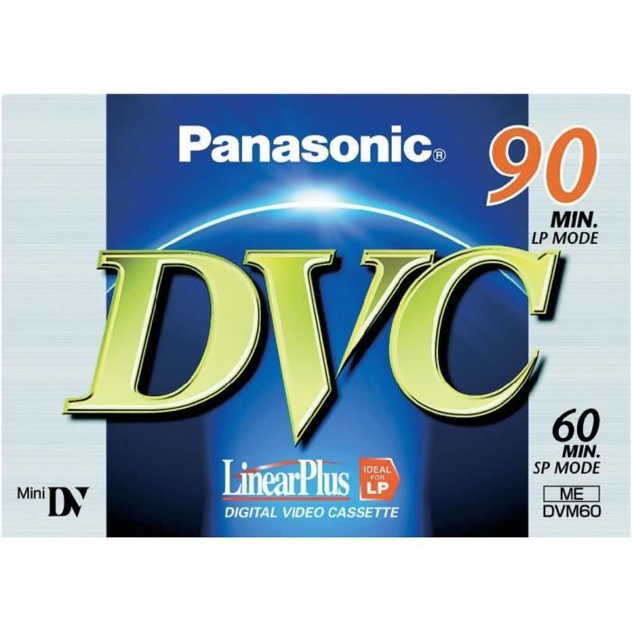 Cassette 60 min pour caméscope Panasonic mini DV DVC60 FE Contenu