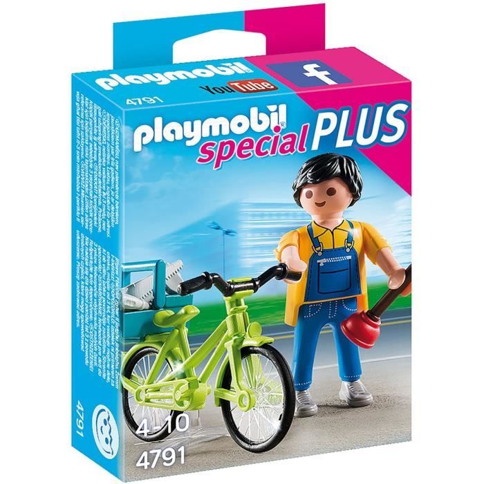 4791-Bricoleur avec matériel et vélo de Playmobil
