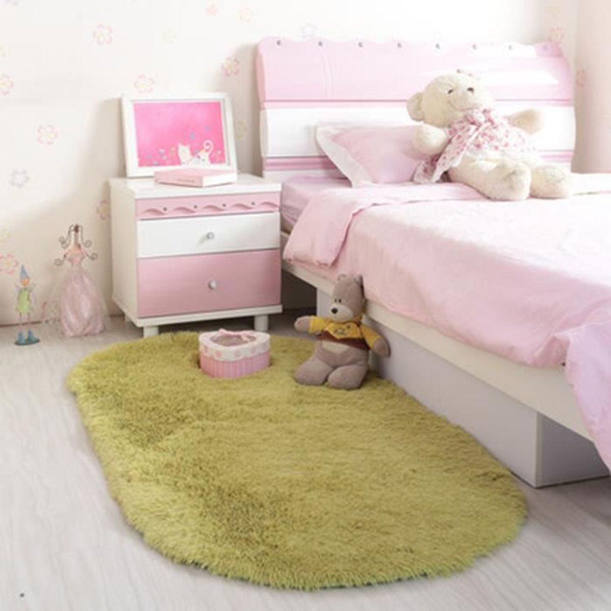 Tapis salon carpet tapis chambre enfant devant lit ovale tapis ...