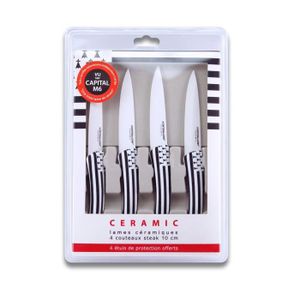 LE COUTEAU DU CHEF Coffret 4 couteaux ? steack 10cm manche soft touch - Décors Bretagne