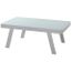TABLE BASSE JARDIN  Table-basse de jardin alu blanc, plateau en verre