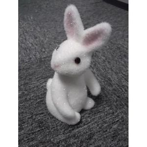 Lapin debout pailleté 20 cm - décoration de Noël