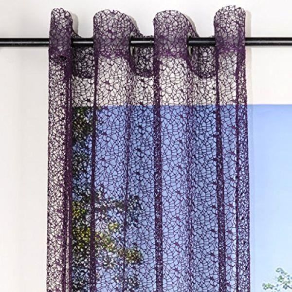 VOILAGE A OEILLETS 140X250 CM SPIDER AUBERGINE  Achat / Vente