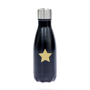 YOKO DESIGN Bouteille isotherme Star double paroi 260 ml noir étoile dorée