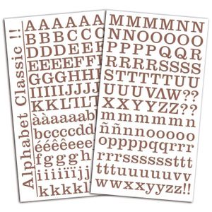 TOGA Set de 2 planches de stickers alphabet - marron