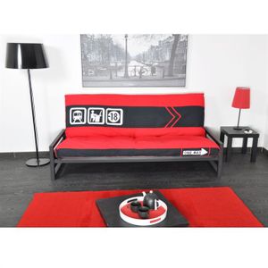 CANAPE - SOFA - BANQUETTE Urban - TOUCH Banquette convertible rouge/noir