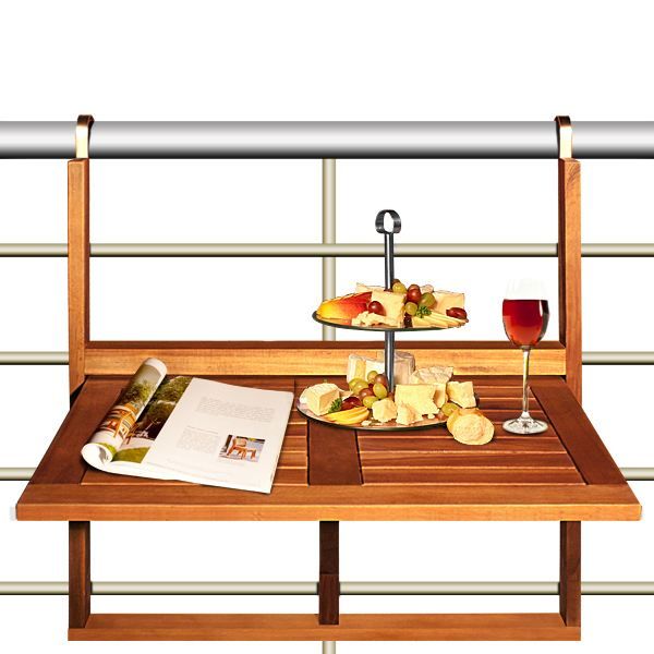Table de balcon 64x45x87 cm en bois d'acacia Achat / Vente table de