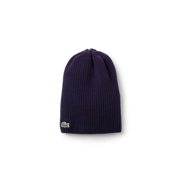 Bonnet Lacoste bleu marine. 100% laine