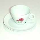 SERVICE A CAFE - SERVICE A THE  Sous-Tasse 15 cm blanche Porcelaine Coquelicot