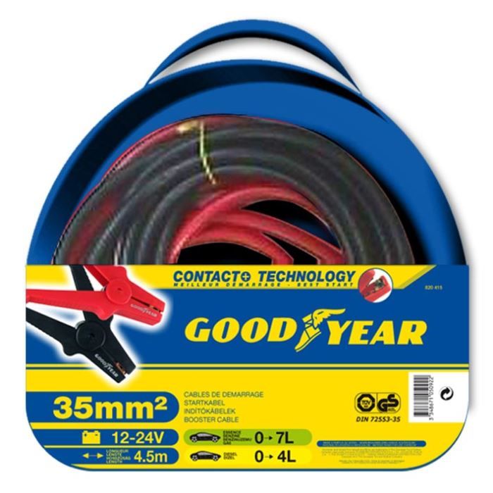 Câbles De Démarrage TOPCAR 35mm² - 4.5m - 550A - Aluminium/Cuivre - Pour Voitures Essence Et Diesel