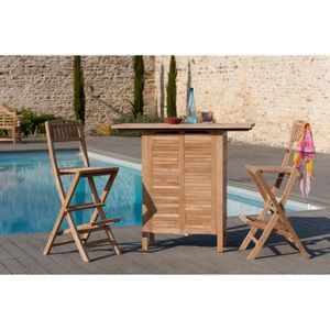 Chaise Pliante de Bar en Teck Massif