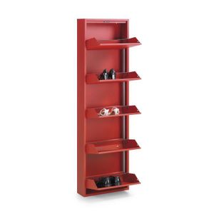 meuble chaussure metal rouge