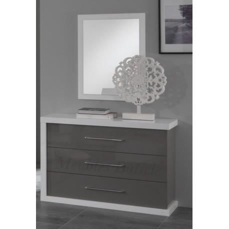 commode chambre gris laque