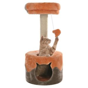 TRIXIE Nuria Arbre ? chat hauteur 71 cm orange et gris peluche et sisal naturel