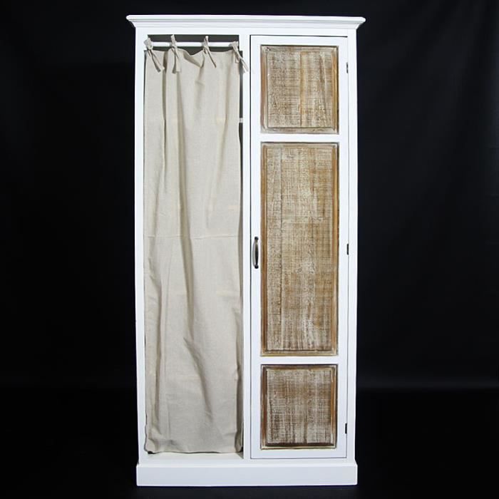 Armoire En Bois Massif De Tilleul - Fabriquée En Italie - Dimensions 173x40x72 Cm - Style Champêtre, 1 Porte - Pour Chambre, Entrée, Couloir