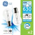 AMPOULE - LED - HALOGENE  Lot de 2 Ampoules standard halogène 42W B22
