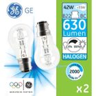 AMPOULE - LED - HALOGENE  Lot de 2 Ampoules standard halogène 42W B22