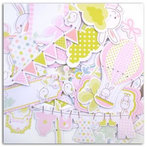 TOGA Lot de 38 formes découpées Bout'chou rose