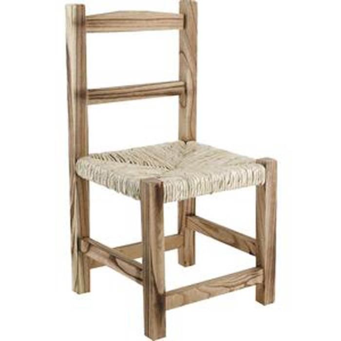 Chaise enfant en bois et paille 25 x 25 x 50  Achat / Vente chaise