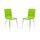 CHAISE  Lot de 2 chaises design cuisine vertes pomme NELLY