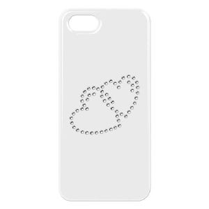 SWAROVSKI Coque Iphone 4 / 4S Motif Coeurs - Blanche