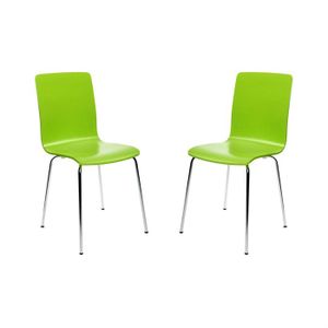 CHAISE  Lot de 2 chaises design cuisine vertes pomme NELLY