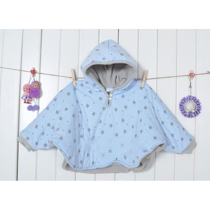 Cape à Capuche Bébé En Laine - Poncho Chaud Hiver 0-3 Ans