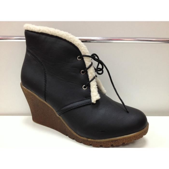 bottine compensée noir