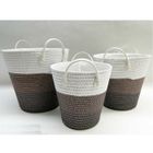  SET 3 PANIERS RONDS EN OSIER AVEC ANSES