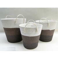 PANIER A LINGE SET 3 PANIERS RONDS EN OSIER AVEC ANSES