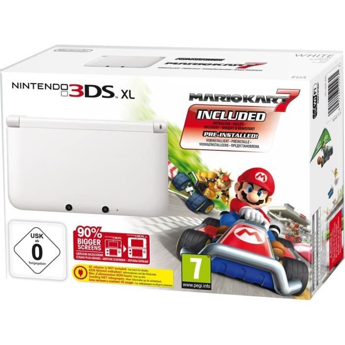 Pack Console 3DS XL Blanche + Jeu Mario Kart 7 Achat / Vente console