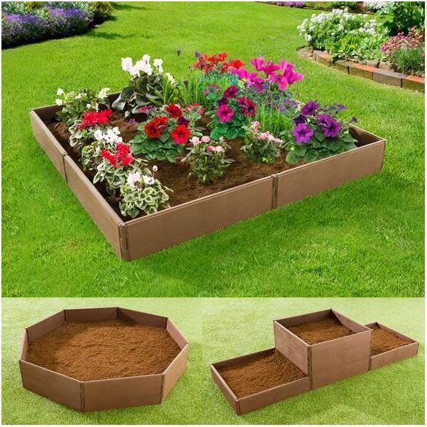 Jardinière chassis bordurette de jardin modulable 8 pcs ...