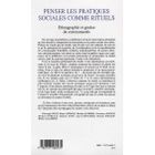SCIENCES HUMAINES Penser les pratiques sociales comme rituels ; e...
