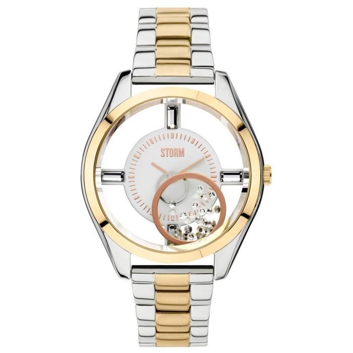 Montre Femme CIVO Acier Inoxydable - Cadran Ciel étoilé Bleu Avec Strass - Étanche 30m, Bracelet Réglable - 10