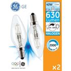 AMPOULE - LED - HALOGENE  Lot de 2 flamme halogène 42W E14
