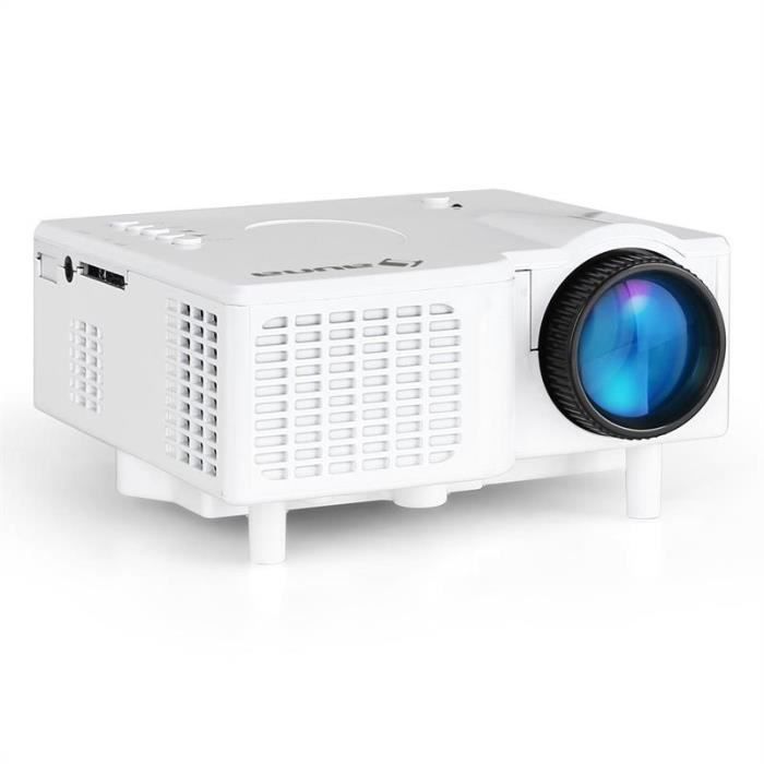 auna Mini video projecteur blanc portable avec nombreuses possibilités