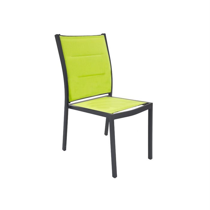 chaise de jardin textilène anthracite/verveine  Achat / Vente chaise